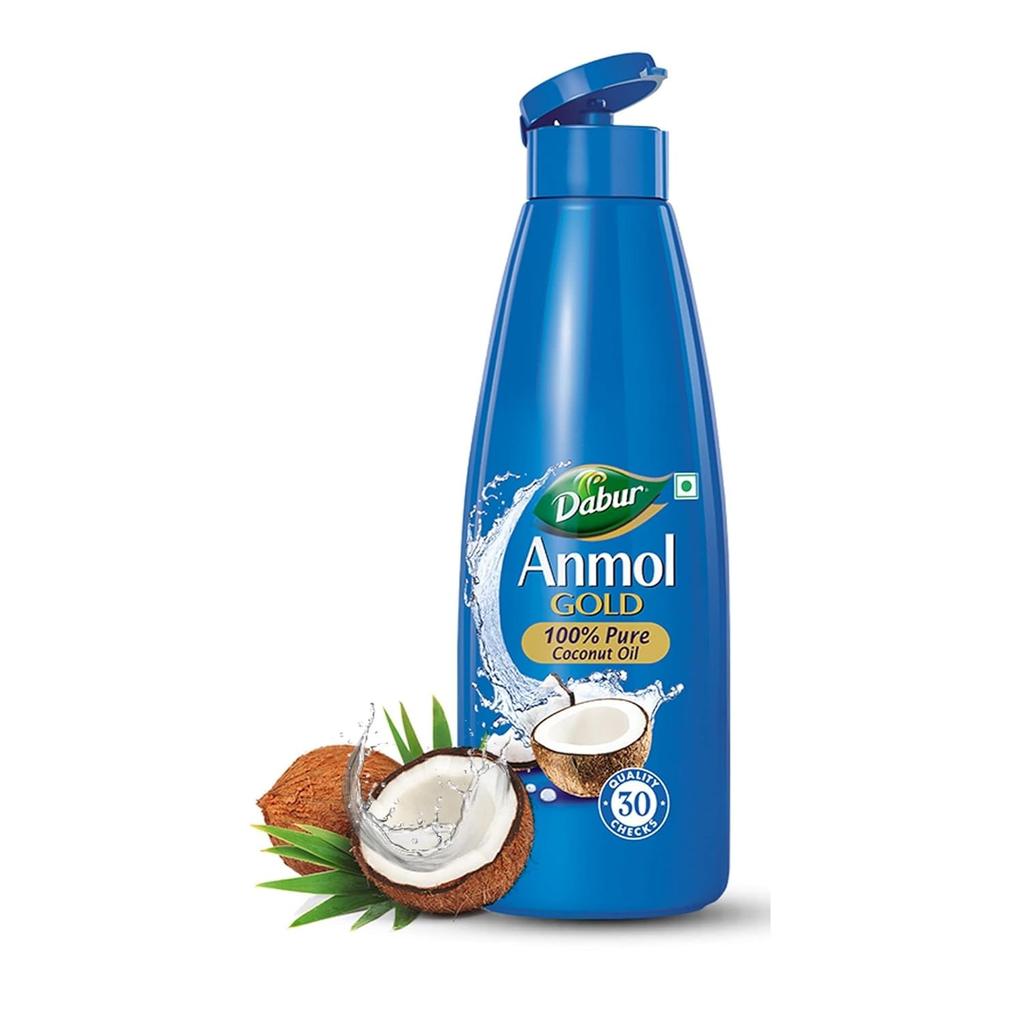 Dabur Anmol Gold Pure Coconut Oil 550ml | Natural Multipurpose Oil for Cooking, Hair & Skin Care | Handpicked Sundried Coconuts