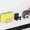 Kitchen Sponges Holder Stainless Steel Sink Sponges Drain Drying Rack Self Adhesive Storage Holder Wall Hooks Kitchen Organizers