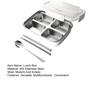 Lunch Box Stainless Steel Inner Container with 3/4 Compartments Leak-Proof Bento Box with Chopsticks Spoon Mobile Phone Holder