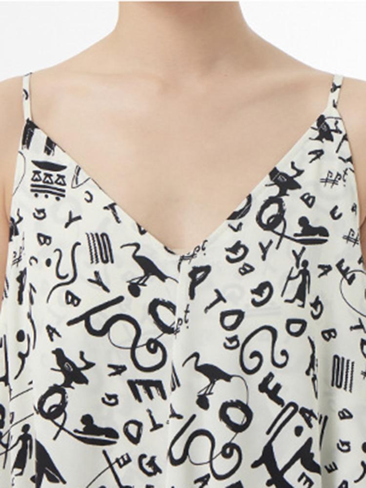 Xitao Ανώμαλο Casual Μοντέρνο Φόρεμα με Τιράντες V-neck Γυναικείο HQQ0959