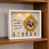 Gör-det-själv Mini Museum Silhuettlåda Personlig Fotominnesdisplay med Guldramar Figurer Skuggbox Ramkit med Ljus Gåva för Mors