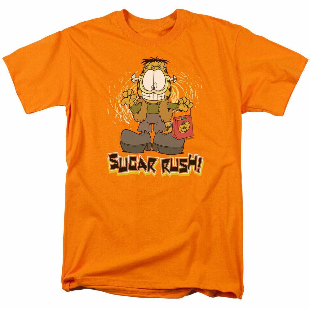 Garfield Sugar Rush T Shirt Mens Licensed Jim Davis Comics Tee Orange XXL
