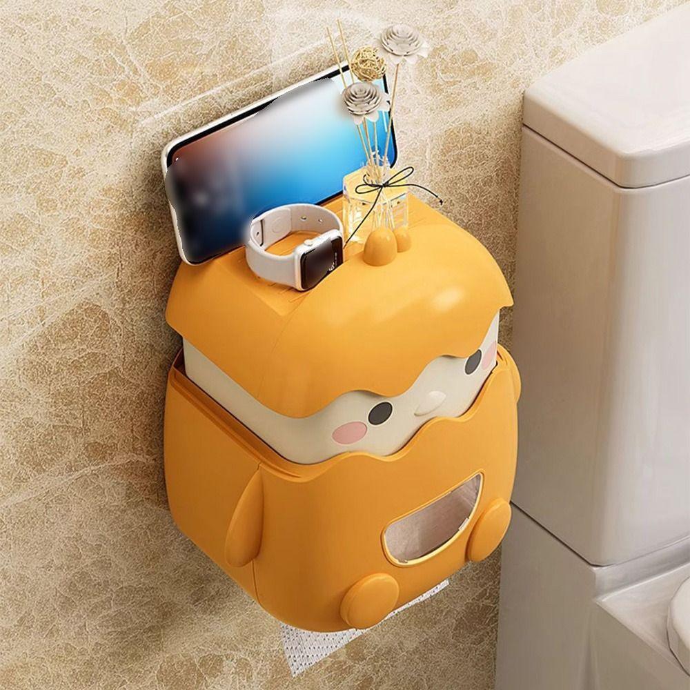 Chick Shape Wall Mounted Tissue Holder Cartoon Toilet Paper Container  Garbage Bag