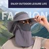 UV Protection Summer Fisherman Cap Removable Neck Flap Waterproof Removable Visor Hat Face Neck Cover Quick Drying Bucket Hat