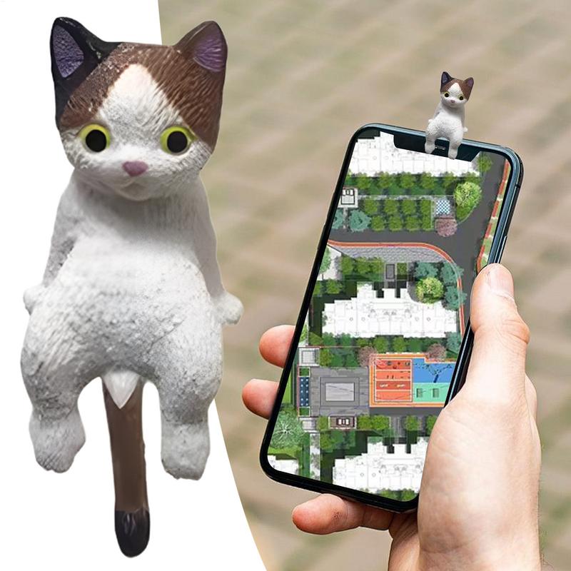 Random Style Cute Mini Cartoon Cat Ornaments Car Screen Figurine Edge Decoration Cat Micro Landscape Model Car Accessories Gifts