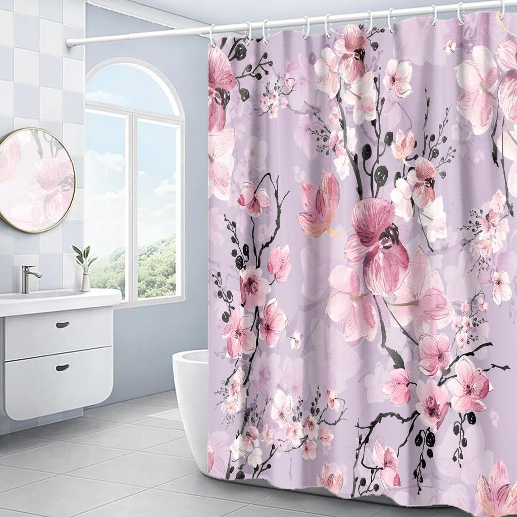 Multicolor Desert Cactus Shower Curtain Southwest Plants Tropical Style Bathroom Decorative Shower Curtain with 12 Hooks