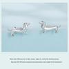 Yinziyun S925 Silver Dachshund Jewelry Set: Cute Animal Earrings & Open Ring