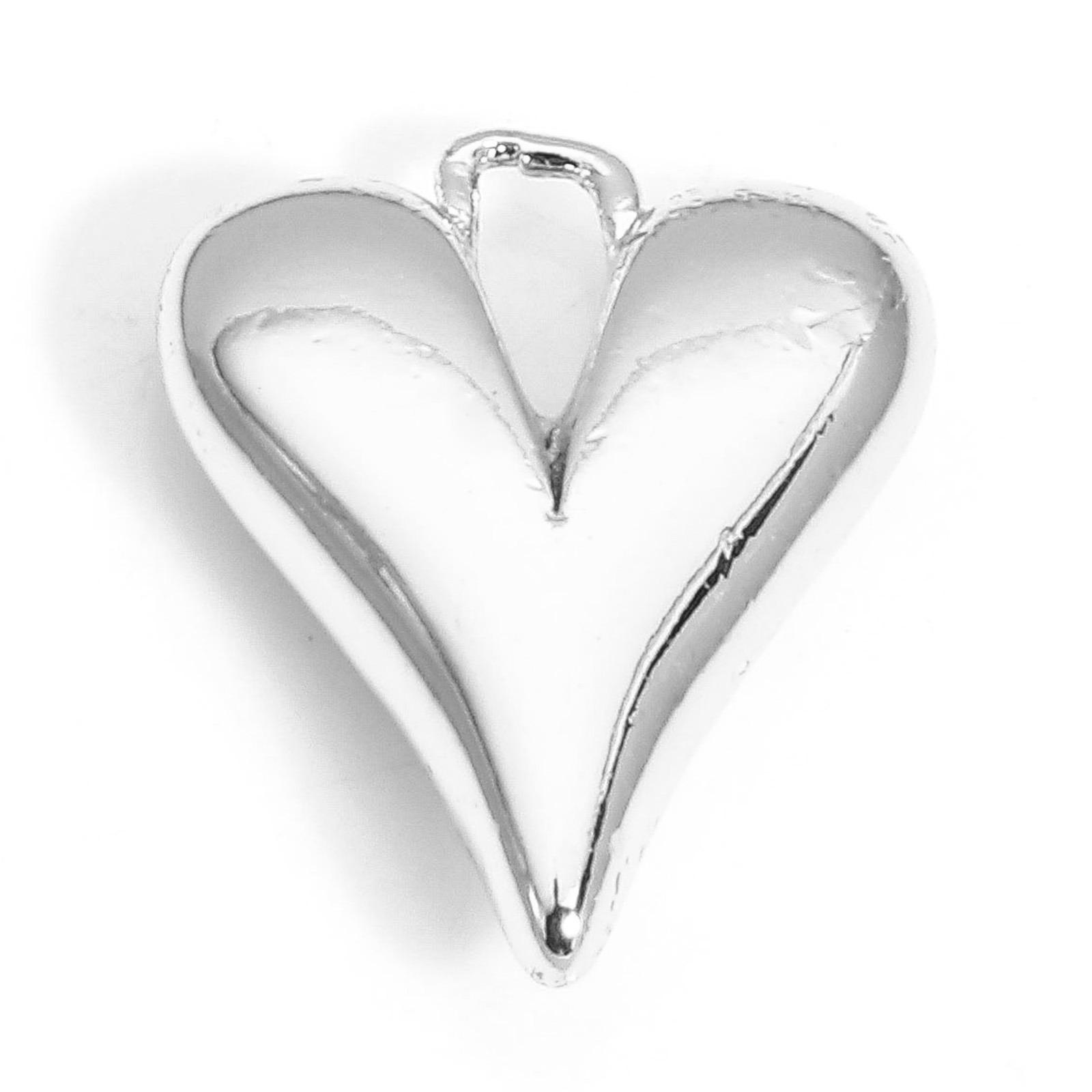 

2 Piece Brass Valentine s Day Charms Gold Color Silver Color Heart 3D Pendants For DIY Jewelry Making 13.5mm x 10.5mm