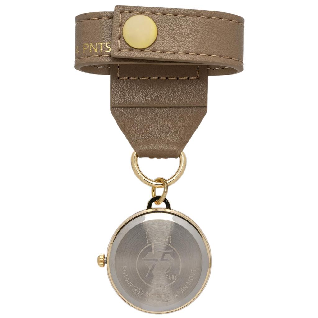 Pocket Watch Strap Watch Analog Leather Belt PEANUTS 75th Anniversary Emblem Watch S Brown [Fieldwork] Women's PNT047-3