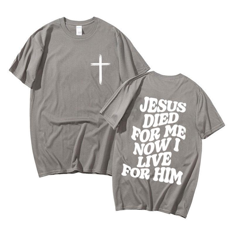 Mens Aesthetic Christian T Shirt Jesus Bible Verse Letters Print Apparel Tshirt Unisex Harajuku Casual Oversized TShirts Tops