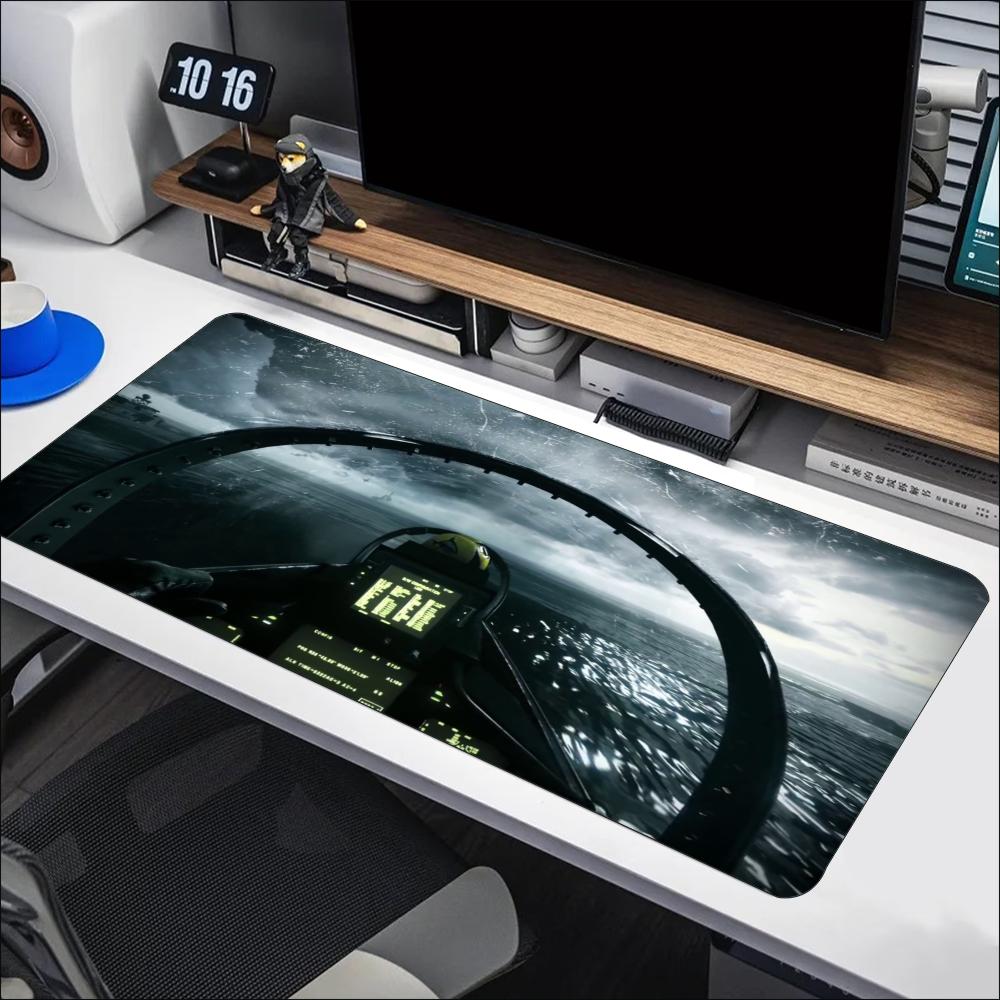 Large Extended Military Aircraft Cockpit Mouse Pad Thick Non‑Slip Rubber Mat For Precise Mouse Control Gaming Laptop Computer
