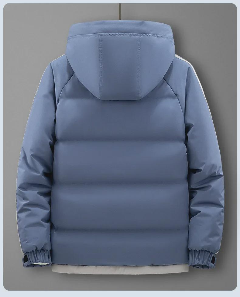 Men's Hooded Plush Cotton Workwear Jacket - Trendy, Thick, Cold-Proof Winter Outerwear for Northeast Weather