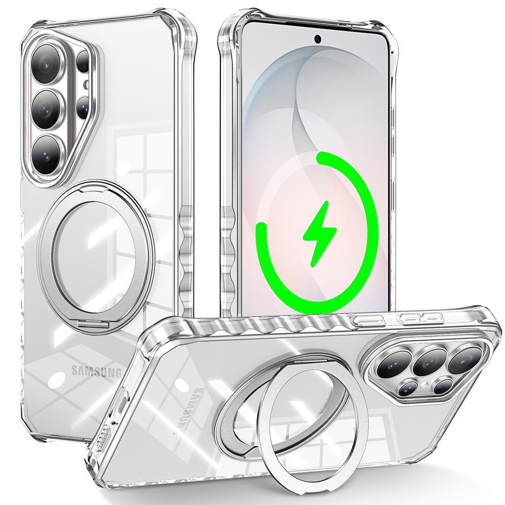 Applicable to Samsung S26Ultra Wave Magnetic Stand Mobile Phone Case S26Plus Rotary Stand S26 Protective Case