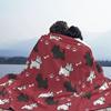 Red Scottish Terrier Dog Blanket Fleece Printed Scottie Tartan Skye Multi-function Soft Throw Blankets for Sofa Travel Quilt