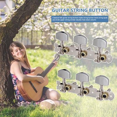 Reemplazo de Pomos Clavijas de Afinación para Bajo Mecanismos Afinadores L R Triplete Accesorios para Guitarra Acústica