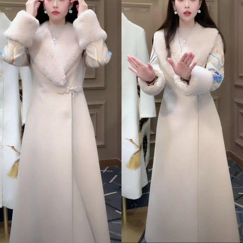 Autumn and Winter New Fashion Imitation Mink Velvet Top Temperament National Trend Imitation Fur Coat Imitation Cashmere Woolen Coat Tide
