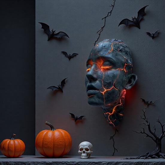 Soul Wall Light Human Face LED Wall Sconce Artistic Shattered