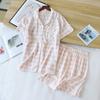 Women's Summer Short Sleeve Pajama Set - Loose Fit, Plus Size, Two-Piece with Shorts