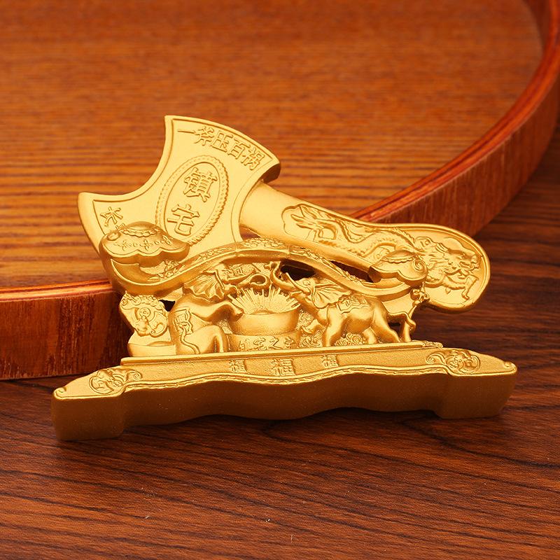Zodiac Niu Fu Axe Ornament Office Desktop Fuxiang Metal Crafts Ornament Stall Small Stall