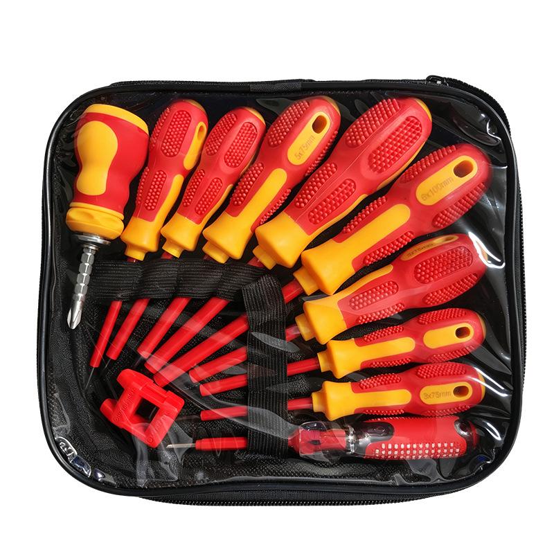 9-Piece Insulated Screwdriver Set - Electrician's Repair Tool with Slotted & Phillips Heads