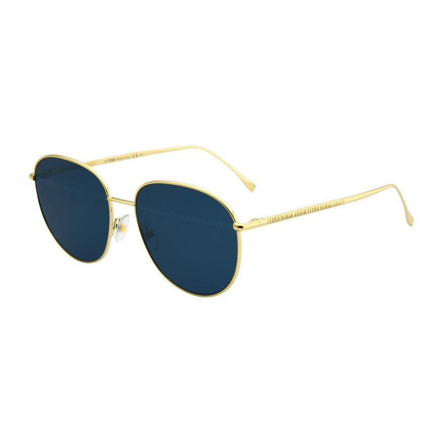 Fendi Metal Letter Fashion Alloy Frame Oval Sunglasses Unisex sunglasses Blue FF0379-LKS7Y