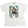 Vintage KURT COBAIN Nirvana 1967-1994 90-tal Vit Single Stitch T-shirt Herr Dam T-shirts Topp REPRINT