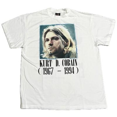 Vintage KURT COBAIN Nirvana  1967-1994 90s White Single Stitch T-Shirt Mens Womens Tees Top REPRINT