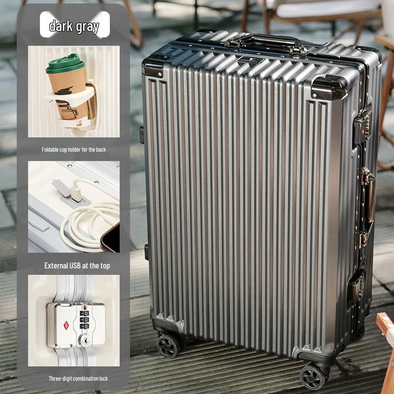 OEING Luggage with Cup Holder & USB Port 20