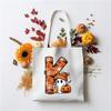 Halloween 26 Letter Cartoon Print Peripheral Student Tote Bag Large Capacity Canvas Bag