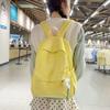 Schoolbag Simple Solid Color Large Capacity Backpack Men and Women Fashion Versatile Leisure Travel Backpack Junior High School High School Student