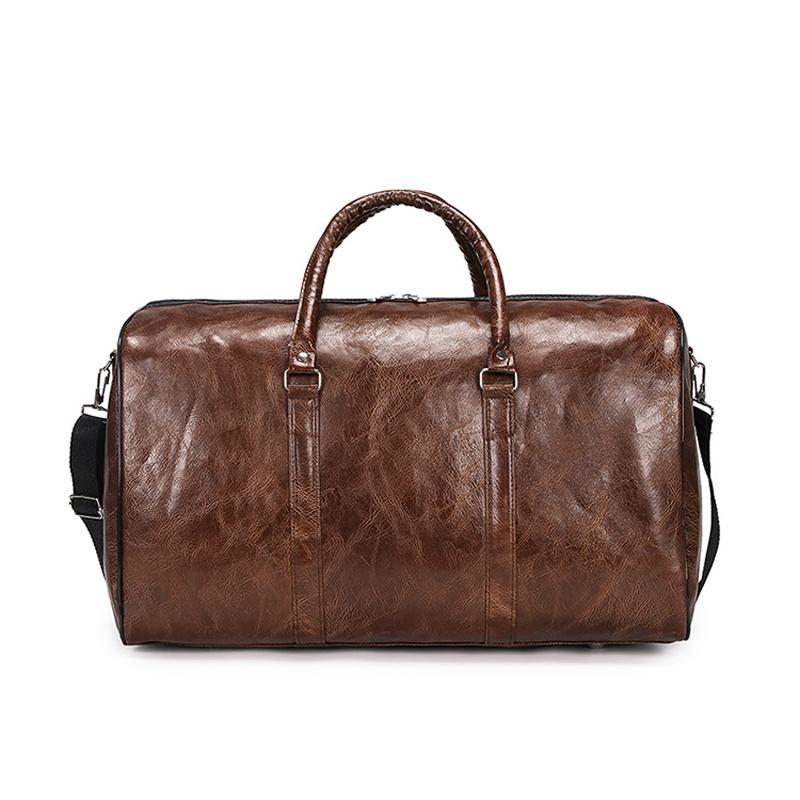 Pu Travel Bag Large-capacity Cylindrical Sports Fitness Bag Business Leisure Short-distance Business Trip Luggage Bag