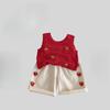 MILANCEl 2025 Summer Kids Clothing Set Strawberry Vest  And Wide Leg Pants 2 Pcs Girls Suit  Girls Clothes Suit