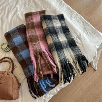 Scarf Women's Winter Warmth Thickened High-end Scarf Mohair Couple Shawl