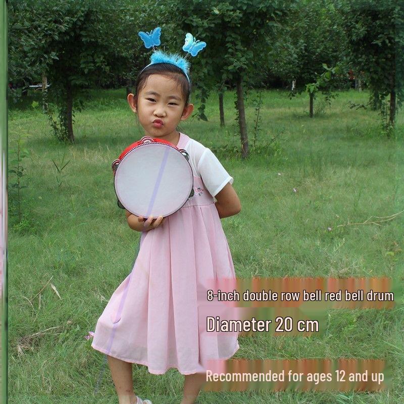 Little Guli Red Performance Tambourine for Drummers and Shaker Players - Available in Small and Large Sizes