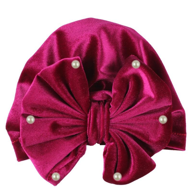 Babymütze Neugeborenen Schleife Reifenmütze Säugling Goldener Samt Thermomütze Kinderhut