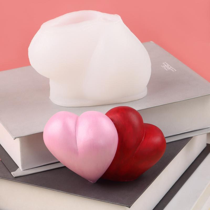 Silikonform Valentinstag Gitter Herz Garn Herz Texturiertes Herz Aromatherapie Kerze Gipsform Für Romantische Heimdekoration