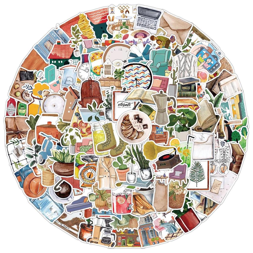 100 Retro Graffiti Stickers: Kids' DIY Waterproof Decorative Stickers for Water Bottles, Luggage, and Cups