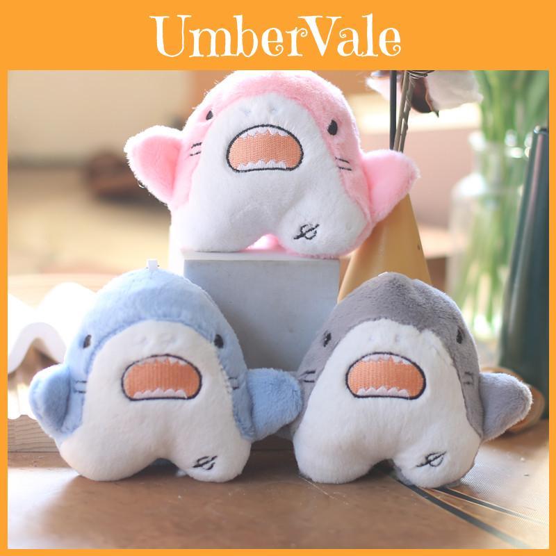 Cute Gray Pink Blue Mini Shark Plush Pendant Soft Ocean Creature Key Holder