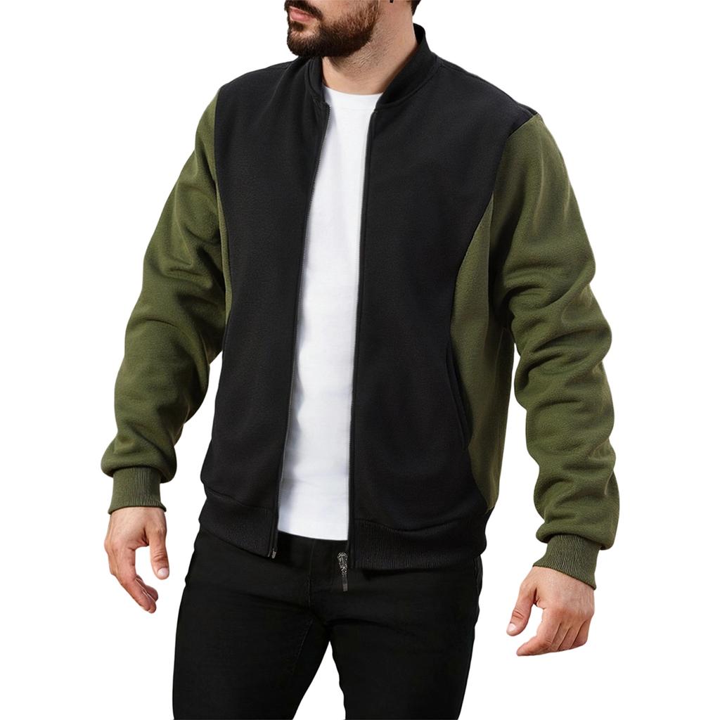 Pull zippé pour homme à col montant et sweat à manches longues