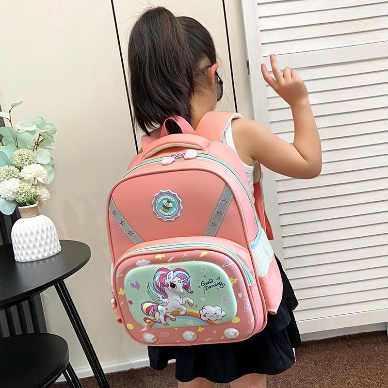 Versatile And Spacious Kids Cartoon Backpack With Adjustable Straps For School