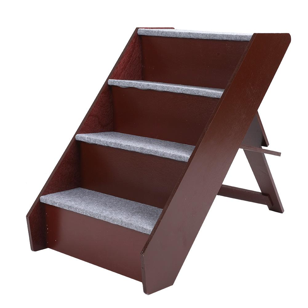 4 Levels Height Adjustable Pets Dog Stairs Ramp Ladder for High Bed