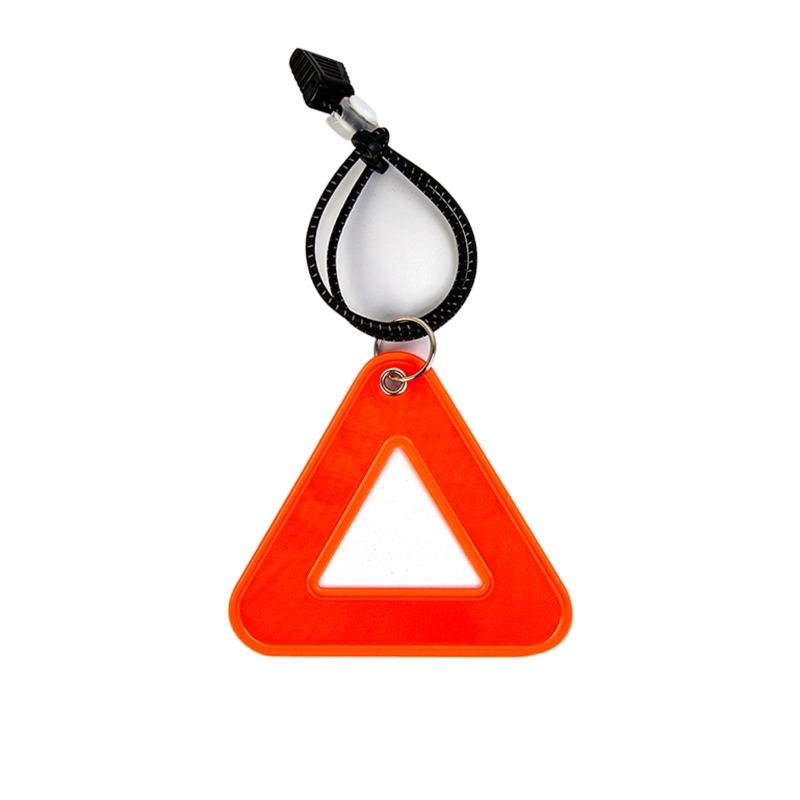 1PC Reflective Signs Triangle Signs Safety Warning For Bicycle Hanging Tag W Elastic Cord Bike Night Visible Riding Safety