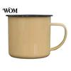 Small Enamel Cups Vintage Mug with Handle, Solid Color Heat Resistant Camping Water Drinking Cup, Durable Portable Tableware for Home Kitchen Use Cup