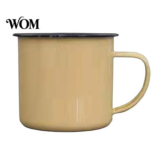 Small Enamel Cups Vintage Mug with Handle, Solid Color Heat Resistant Camping Water Drinking Cup, Durable Portable Tableware for Home Kitchen Use Cup