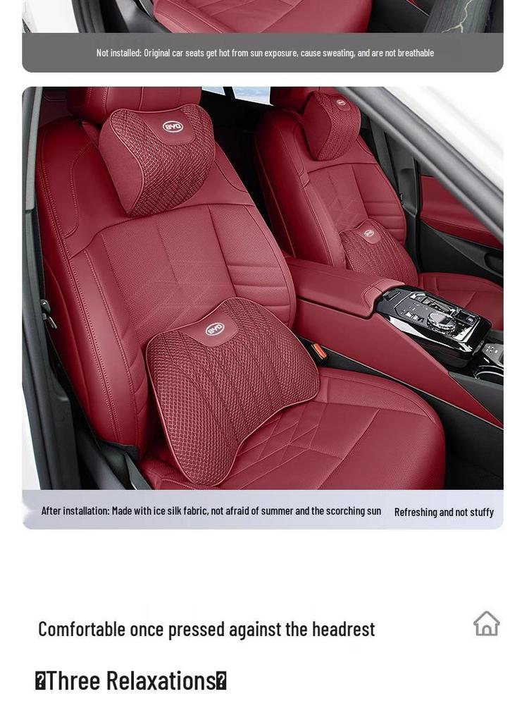 BYD Autokopfstütze Lendenwirbelstütze & Eis-Seiden-Sitzkissen für Qin, Yuan, Han, Song PLUS, dmi Tang DM & Champion Edition EV