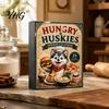 Wiederverwendbare Acryl-Dekorationen Husky Adventskalender mit 24 Feinschmecker-Ornamenten, 2D Flache Kreative Hundethema Weihnachtsgeschenke Baumschmuck,