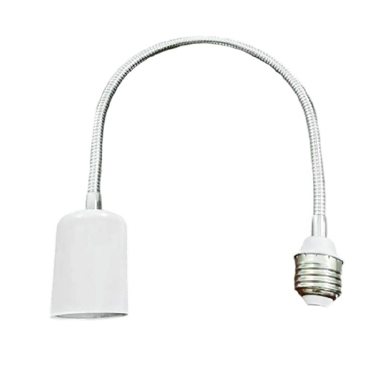 Ceramic E27 Bulb Socket Extender With Full Rotation Metal Base Heat Tolerance 400W For Lighting Adjustments