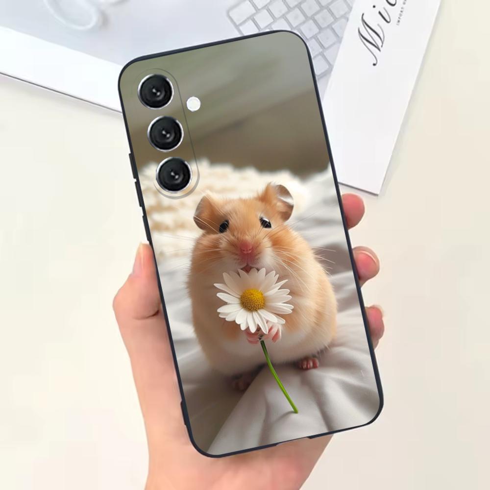 Cute Mouse Rat Hamster Phone Case For Samsung Galaxy A13,A21s,A22,A31,A32,A52,A53,A71,A80,Soft Black Shell
