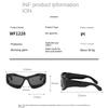 2PACK Trendy Men Cycling Climbing Glasses UV400 Protection High-end Silver Sunglasses Fashionable Square Frame