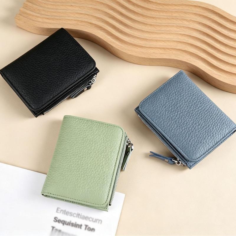 Slim short wallet Large capacity women's wallet Zipper change bag Card bag
